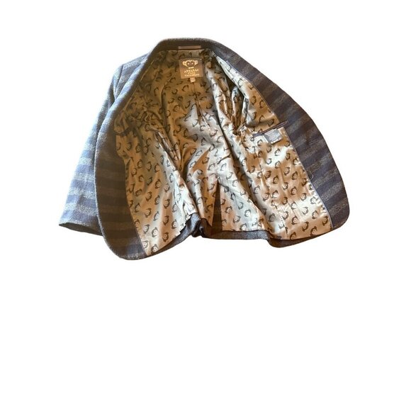 Appaman Boys Horizontal Striped Blue Gray Blazer Jacket Size 6 - Picture 6 of 6